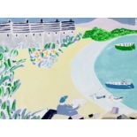 Heather BRAY (XX-XXI) Seaside Cottages Gouache Signed 23.5 x 31cm