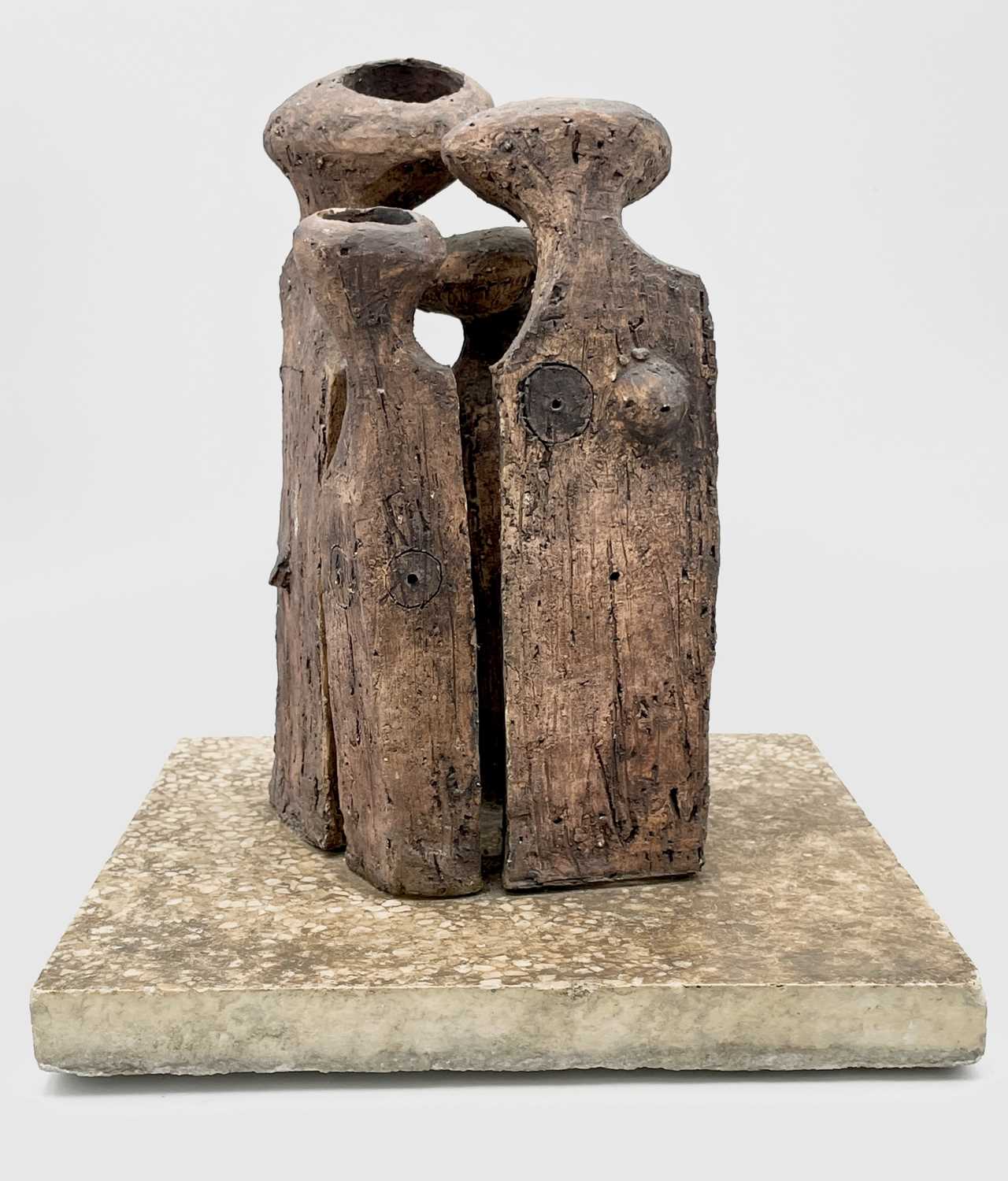 Biddy PICARD (1922) Four Friends Meeting Ceramic sculpture Initialled to base Height including
