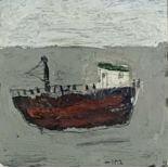 David PEARCE (1963) Tanker Mixed media Initialed and dated '12 10x10cm