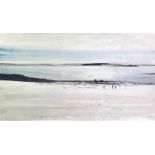 Kurt JACKSON (1961) Great Rushy Bay - Very Low Tide - Isles of Scilly Mixed media Signed,