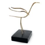 Breon O'CASEY (1928-2011) Gold Bird High purity gold on slate base Initialled and dated 2002 to base