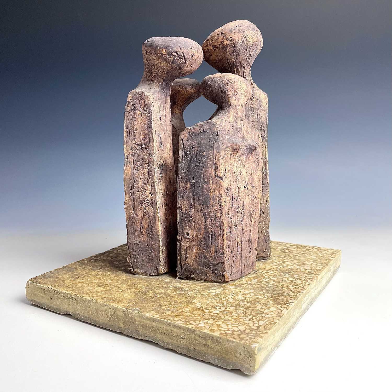 Biddy PICARD (1922) Four Friends Meeting Ceramic sculpture Initialled to base Height including - Image 4 of 14