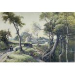 Samuel John LAMORNA BIRCH (1869-1955) The Wandering Lane, Devon Watercolour on paper Signed and