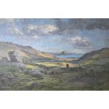 Bernard NINNES (1899-1971) A Cornish Valley Oil on canvas Signed and to verso R.O.I. exhibition