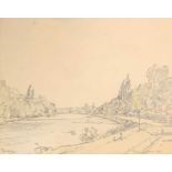 Samuel John Lamorna BIRCH (1869-1955) Pangbourne Pencil and wash Signed and dated 1939 22 x 28cm