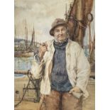 Henry Meynell RHEAM (1859-1920) A Newlyn Fisherman Watercolour Signed 60x44cm
