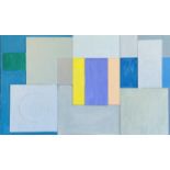Rosina ROGERS (1918-2011) SOLVA (Circles with squares) Oil on board, relief Signed to verso 43 x