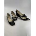 A pair of Rupert Sanderson Valetta black patent leather courts, size 38; together with a pair of