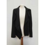 A Vivienne Westwood Anglomania black mixed fabric jacket, size 46.There is no pleat at the back.