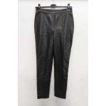 A pair of Loewe black leather trousers, size 40.