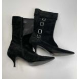 A pair of Marc Jacobs Vero Cuoio black suede boots, size 38 1/2.
