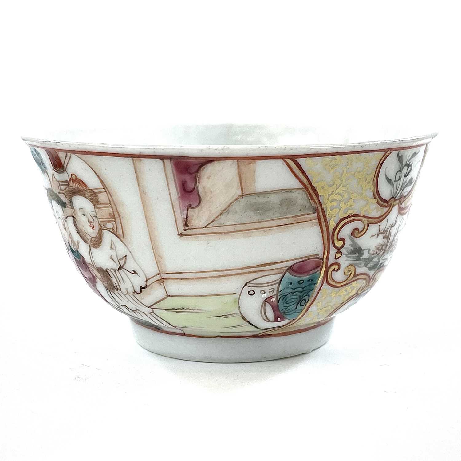 A Chinese famille rose porcelain tea bowl, 18th century, highlighted in gilt and decorated with - Image 3 of 15