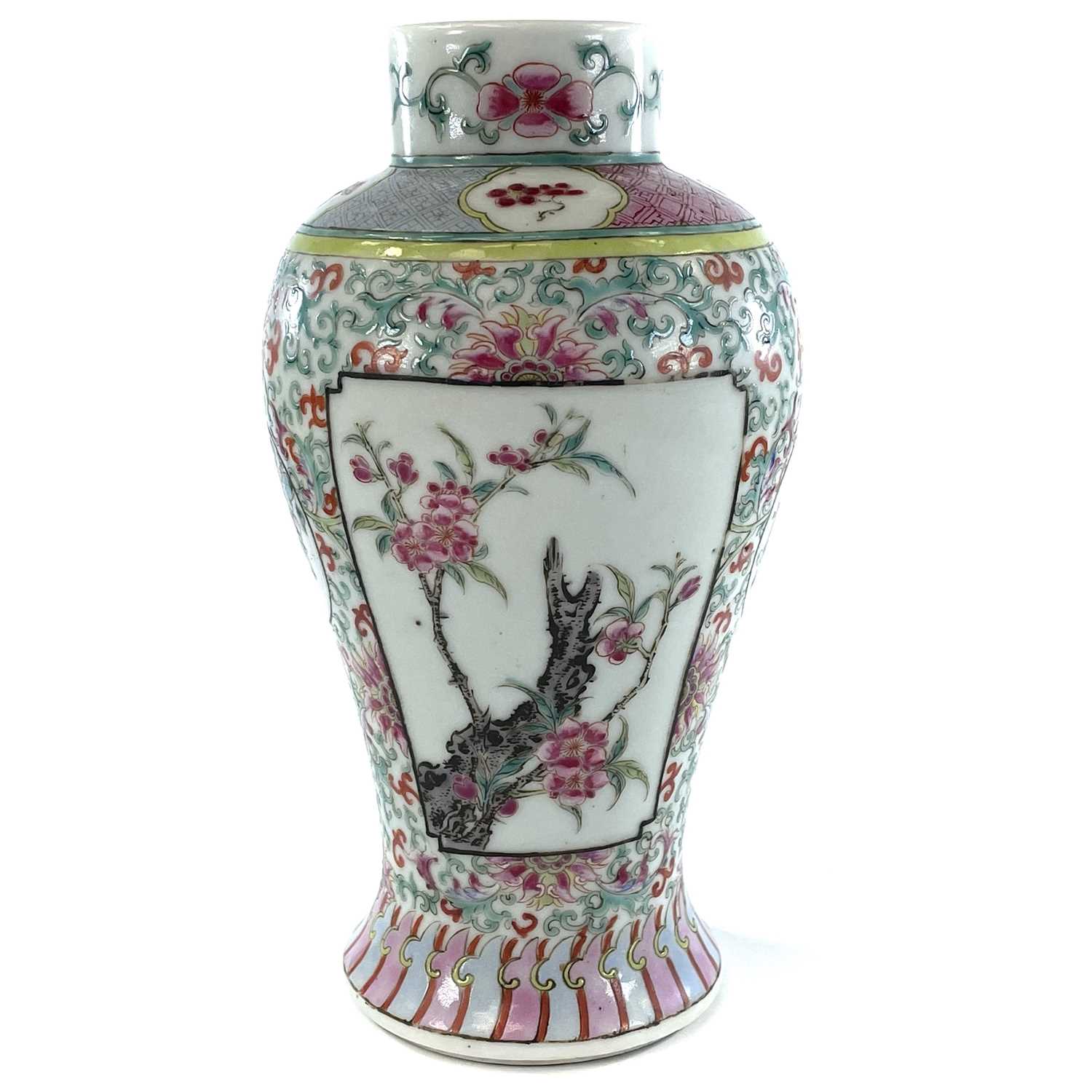 A Chinese famille rose porcelain vase, 19th century, signed, height 16cm, diameter 8cm.no - Image 2 of 12