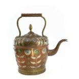 An Indian copper kettle, circa 1900, height 31cm, width 29cm.