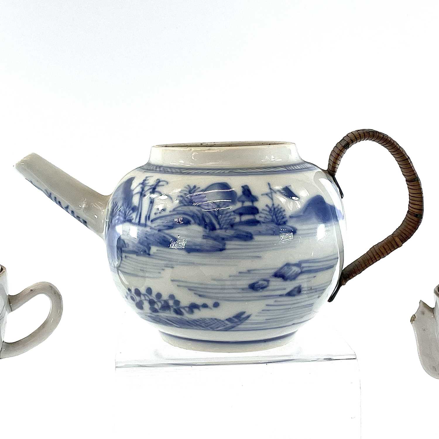 Five Chinese porcelain teapots, 18th and 19th century, largest size, height 12cm, length 21cm, depth - Image 3 of 23