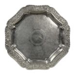A Chinese silver salver, by Wang Hing & Co, circa 1900, stamped with character mark, 'WH' and '