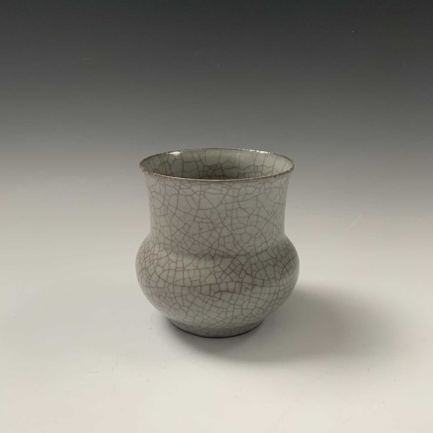 A Chinese Ge-type glazed zhadou, possibly Ming period, height 11cm, diameter 11.5cm.Chips to rim, - Image 12 of 34