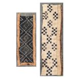 A Kuba cloth and a another African textile, with kowrie shells. (2)From a local private collection