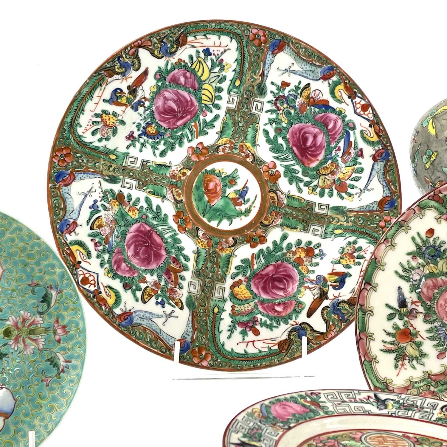 A set of six Chinese famille rose porcelain plates, 20th century, diameter 16.5cm, three Chinese - Image 12 of 12