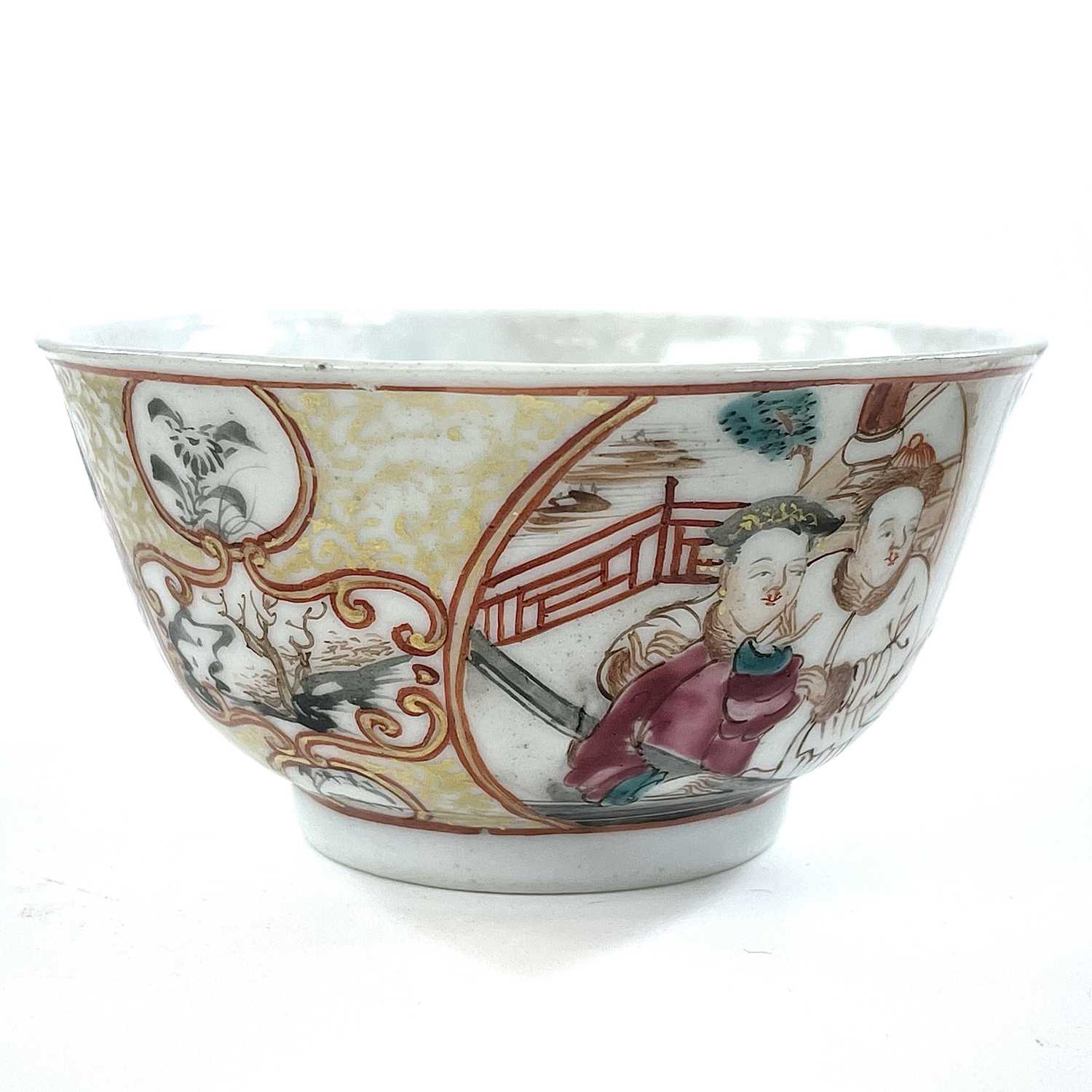A Chinese famille rose porcelain tea bowl, 18th century, highlighted in gilt and decorated with - Image 2 of 15