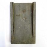 A Chinese scholars ink stone, Ming Dynasty, with character marks, height 2.5cm, length 14.2cm, width