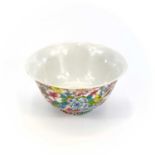 A Chinese porcelain millifleur bowl, Republic Period, height 8.2cm, diameter 16.7cm.