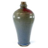 A Chinese blue crackle glazed vase, Ming Dynasty, height 20cm, width 9.5cm. chips on base rim