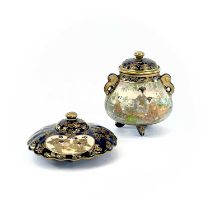 Two Japanese porcelain incense burners, 19th century, signed, heights 10cm and 5cm. (2)No