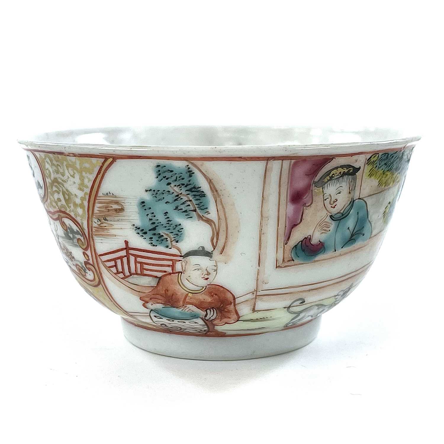 A Chinese famille rose porcelain tea bowl, 18th century, highlighted in gilt and decorated with - Image 5 of 15