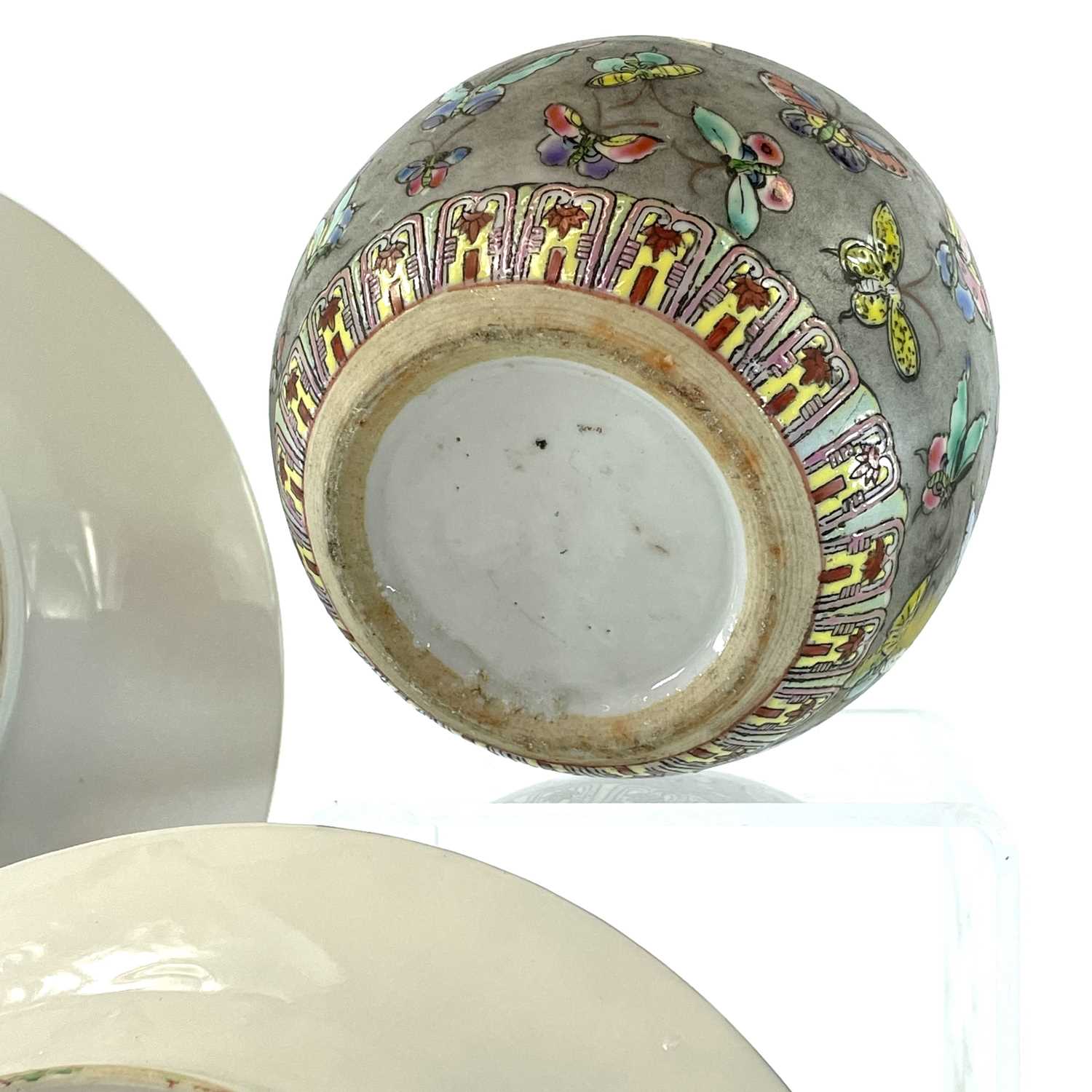 A set of six Chinese famille rose porcelain plates, 20th century, diameter 16.5cm, three Chinese - Image 8 of 12