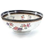 A Samson porcelain bowl, circa 1900, with famille rose style decoration, height 11cm, diameter 25.