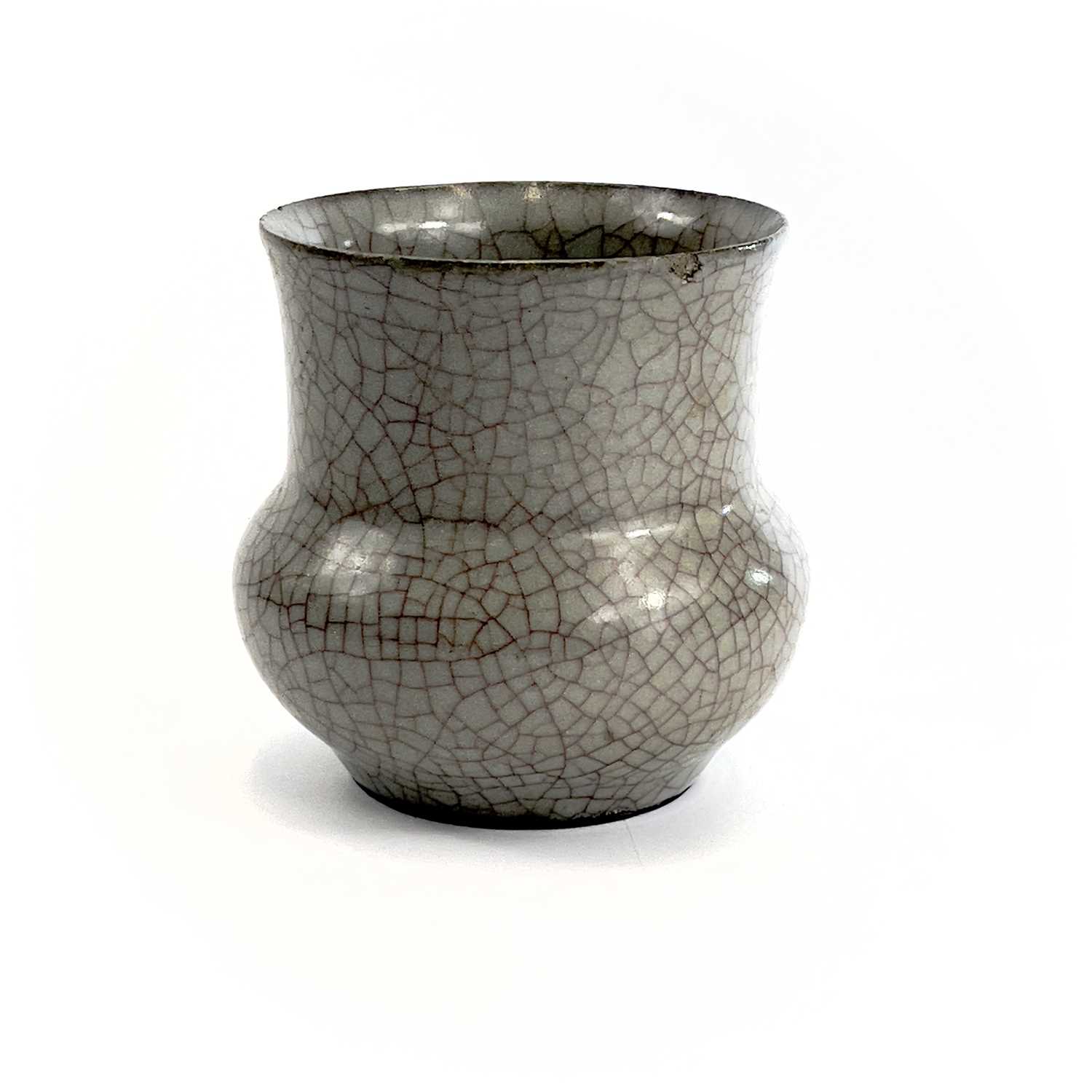 A Chinese Ge-type glazed zhadou, possibly Ming period, height 11cm, diameter 11.5cm.Chips to rim, - Image 5 of 34