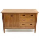 Robin Nance, St Ives, a walnut sideboard, 1960s, fitted with a sliding door and three drawers on