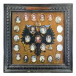 Romanov Russian Royal family interest, A group of 22 (of 25) oval miniature portraits depicting
