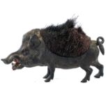 An Austrian cold painted bronze boar pen wipe, probably Bergmann, length 12.5cm.The boar is shedding