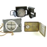 A brass pocket Sunwatch by The Arizona clock co USA, together with a Buchi, Bern Switzerland compass