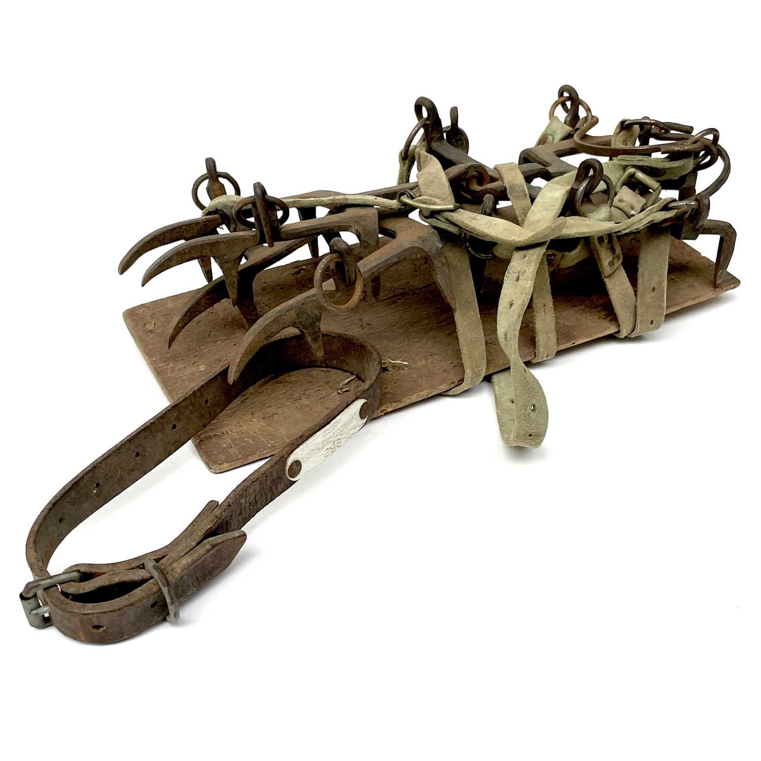 Vintage Mountaineering equipment, comprising two ice axes, a pair of crampons, a rope and a - Image 12 of 12