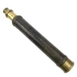 A Victorian single draw brass telescope, with woven fibre outer tube, maximum length 61cm.