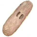 Aboriginal art Northern Australia, wood carved spear shield with traces of natural pigment