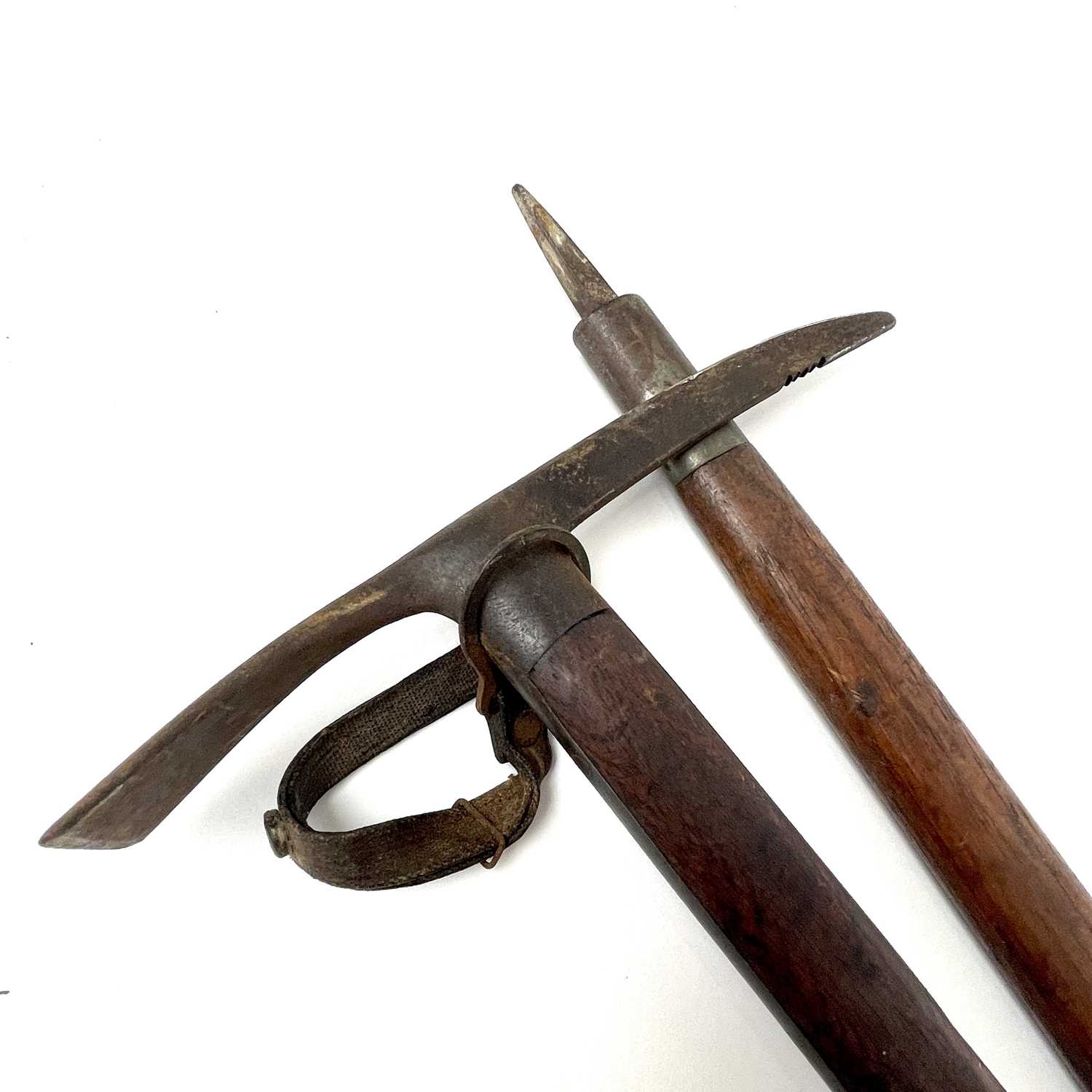 Vintage Mountaineering equipment, comprising two ice axes, a pair of crampons, a rope and a - Image 7 of 12