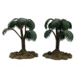 A pair of cast metal cold painted models of palm trees, early 20th century, possibly Austrian, on