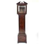 A Regency mahogany and inlaid longcase clock case, to take a musical movement, the hood with gilt