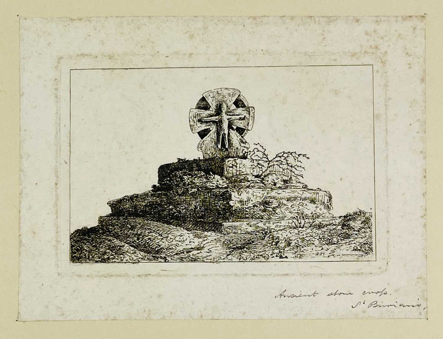 CORNWALL INTEREST. Five bookplates of various ancient Cornish crosses, mounted on card. (5) - Image 3 of 6