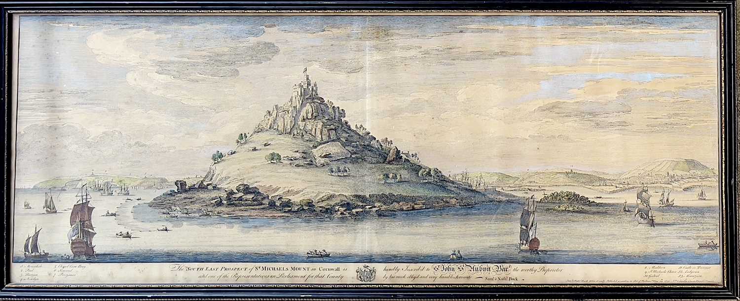 SAMUEL and NATHANIEL BUCK (1696-1779). 'The South East Prospect of St Michaels Mount in Cornwall,' - Image 2 of 5