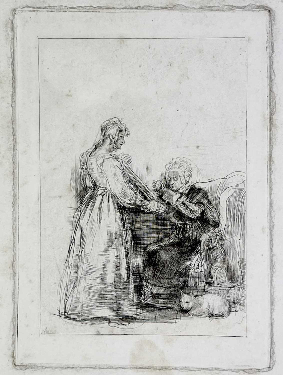 DAVID WILKIE (1785-1841). 'A Domestic Scene,' a signed artist proof engraving, sporadic spotting, - Image 3 of 13