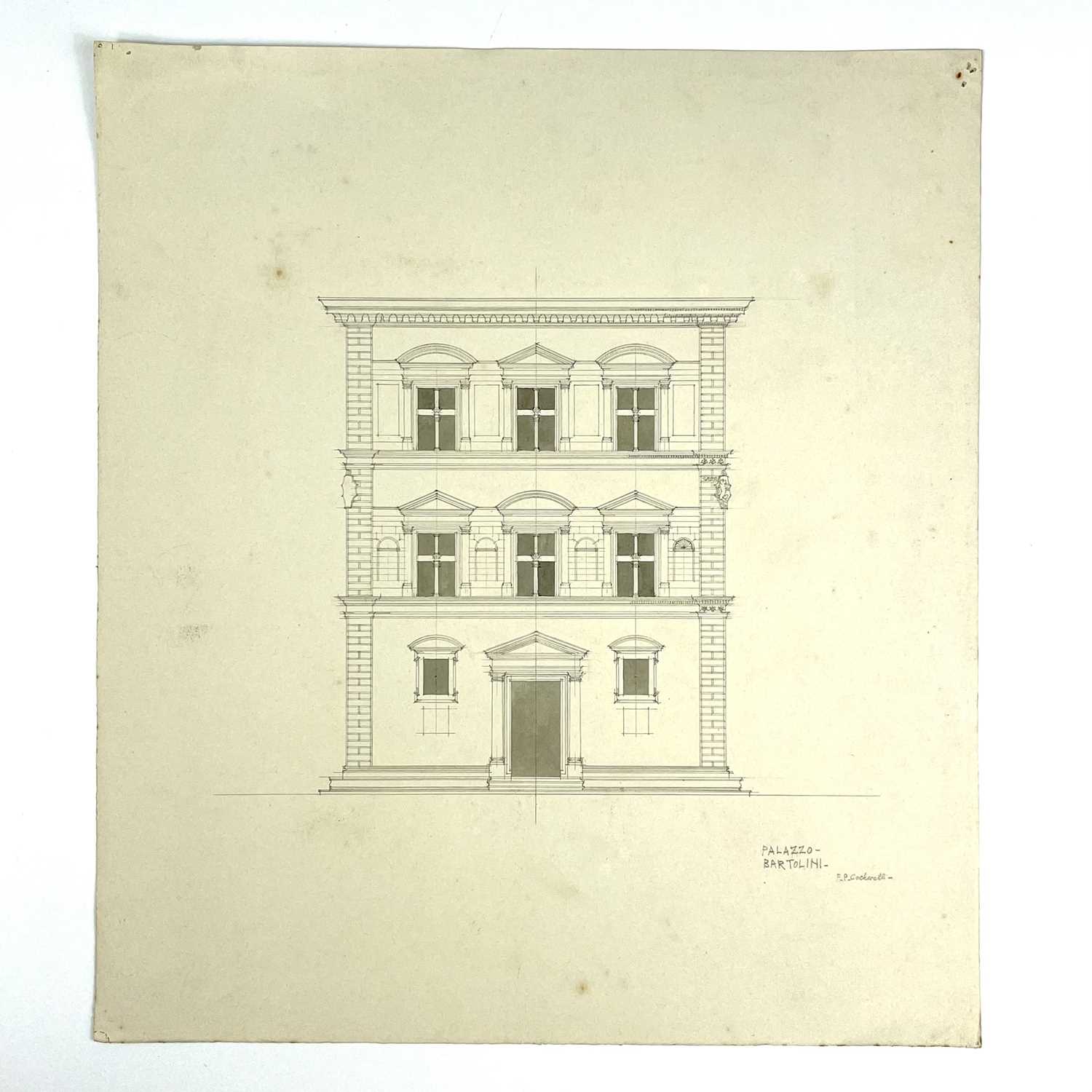 Frederick Pepys COCKERELL (1833-1878) Palazzo - Bartolini Architectural study in graphite The - Image 2 of 3