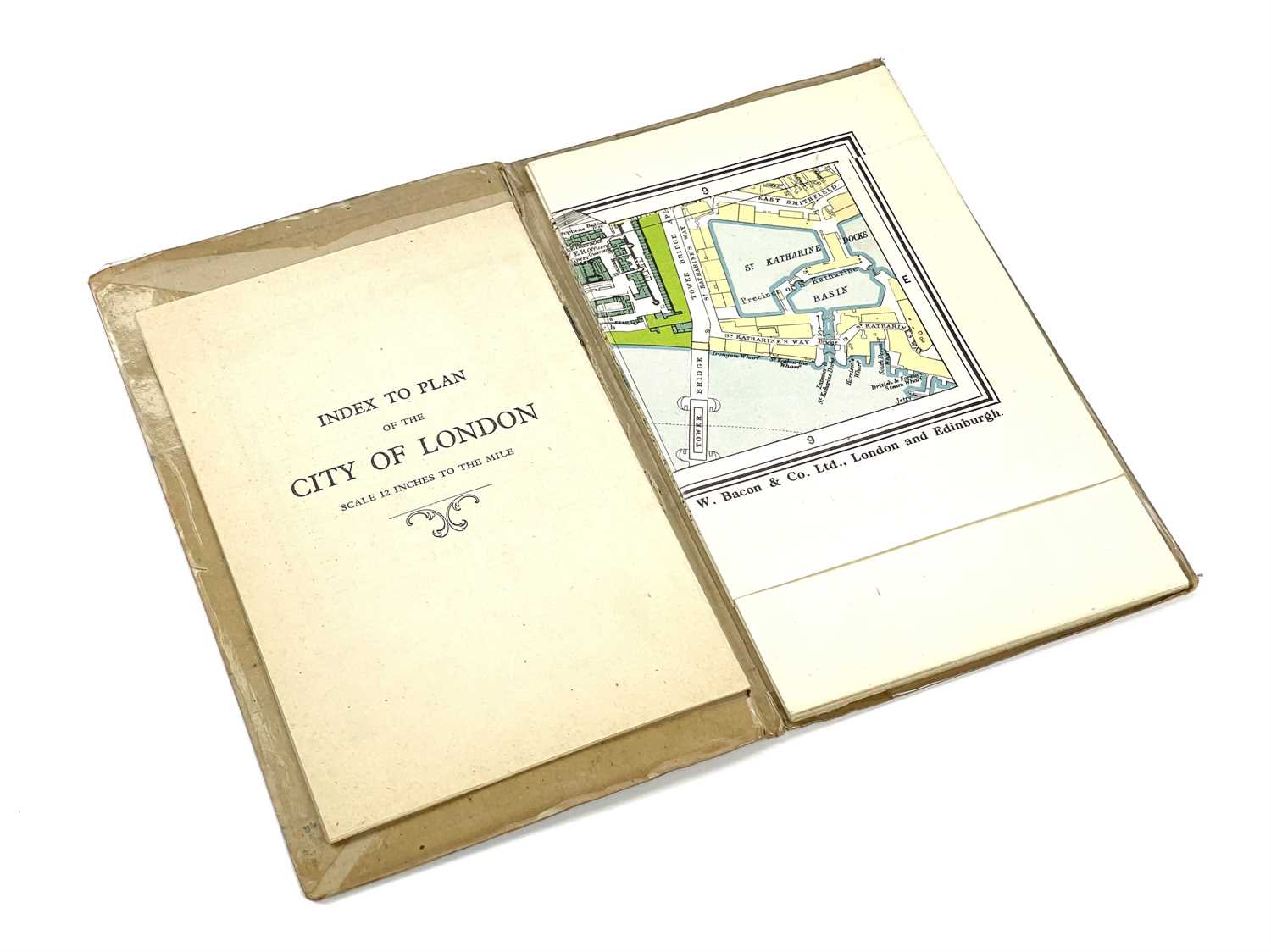 MAPS. 'Bacon's Large Scale Plan for the City of London,' folding plan of the City, on a scale of - Image 7 of 8