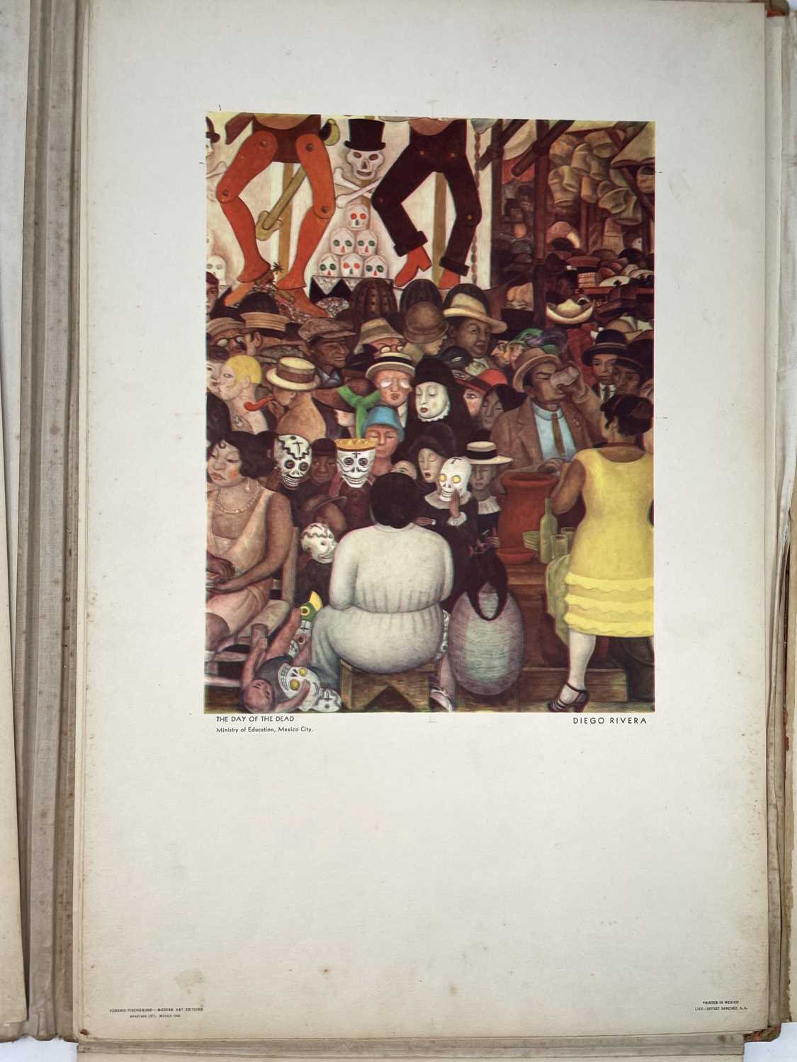 DIEGO RIVERA. '10 Reproductions in Color of Mexican Frescoes,' folio, cloth back card, rubbed and - Image 4 of 4