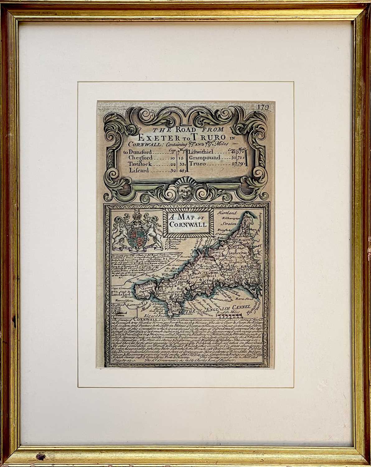 OWEN & BOWEN. 'The Road from Exeter to Truro showing Map of Cornwall.' Partially hand coloured, - Image 2 of 3