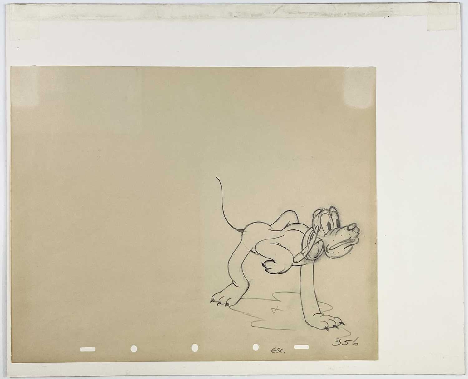 DISNEY INTEREST. A graphite animation still of 'Pluto' the dog, drawn in the corner of paper in - Image 2 of 3